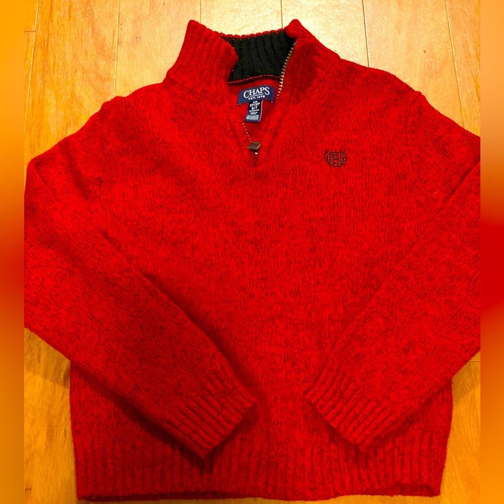 Boys Red CHAPS Pullover Sweater- Sz: XS